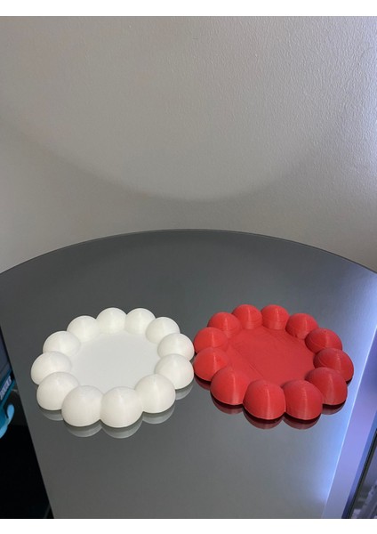 Bubble 2'li Dekoratif Tabak Sert Plastik Takı Tabağı Bardak Altlığı