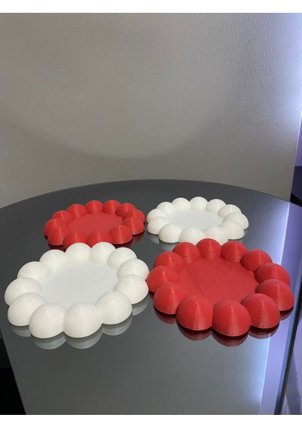 Bubble 2'li Dekoratif Tabak Sert Plastik Takı Tabağı Bardak Altlığı
