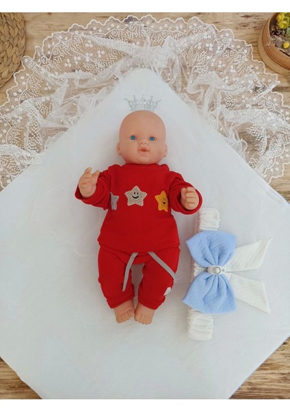 Bal Peteği My Prince Taç Nakışlı Inci Fiyonklu Dantel Duvaklı Delüks Kundak Bebek Battaniyesi modelleri