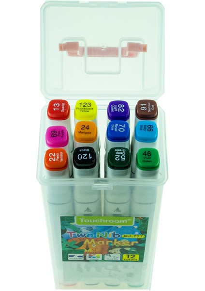 Keçeli Kalem Çift Taraflı Boyama Kalemi 12 Adet modelleri