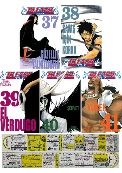 Bleach 37-38-39-40-41. Ciltler Manga Seti / Matematik Öğreten Cetvel - Tite Kubo