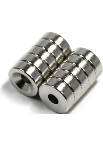 Havşa Delikli Neodyum Mıknatıs Dekoratif Magnet Güçlü Çekim 18 x 5MM Delik Çapı 5.5mm