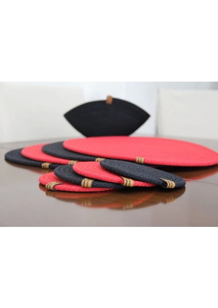 9 Parça 4 Kişilik Amerikan Servis Takımı, Supla Takımı, Tabak Altlığı, Bardak Altlığı, Runner modelleri