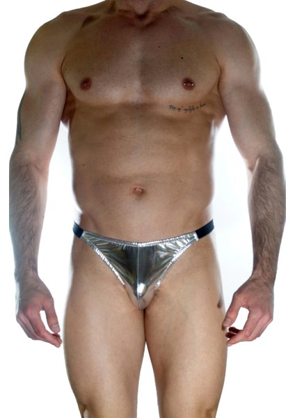 Erkek Arkası Büzgülü Gümüş Brazillian Slip