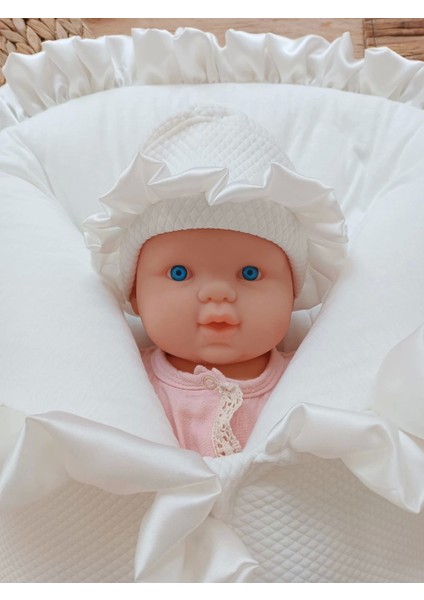 Yenidoğan Ultralüks Fermuarlı ve Cepli Lucky Baby Nakışlı Bebek Battaniyesi Kundak fırsatları