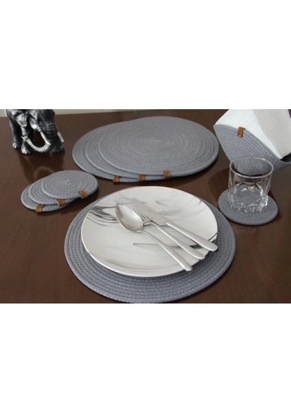 9 Parça 4 Kişilik Amerikan Servis Takımı, Supla Takımı, Tabak Altlığı, Bardak Altlığı, Runner