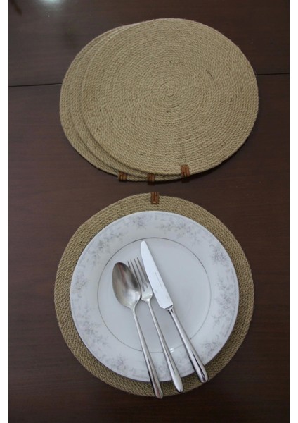 4 Adet Amerikan Servis, Hasır Supla Takımı, Tabak Altlığı, Runner