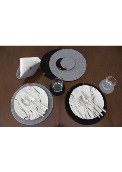 9 Parça 4 Kişilik Amerikan Servis Takımı, Supla Takımı, Tabak Altlığı, Bardak Altlığı, Runner