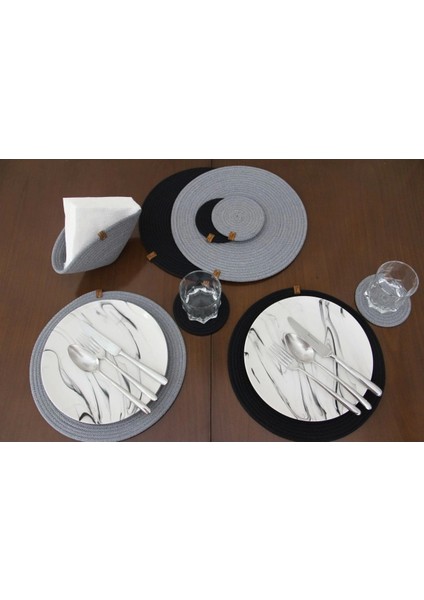 9 Parça 4 Kişilik Amerikan Servis Takımı, Supla Takımı, Tabak Altlığı, Bardak Altlığı, Runner indirimleri