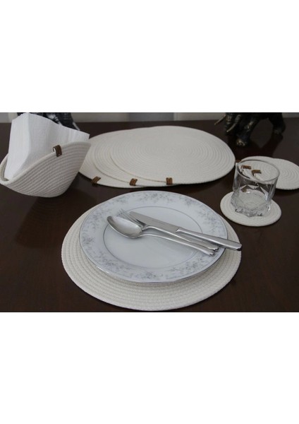 9 Parça 4 Kişilik Amerikan Servis Takımı, Supla Takımı, Tabak Altlığı, Bardak Altlığı, Runner