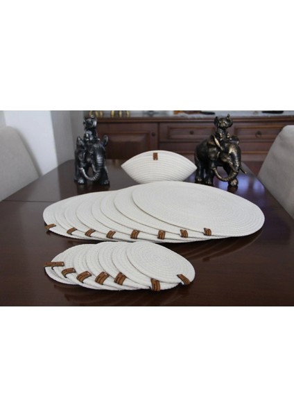 17 Parça 8 Kişilik Amerikan Servis Takımı, Supla Takımı, Tabak Altlığı, Bardak Altlığı,