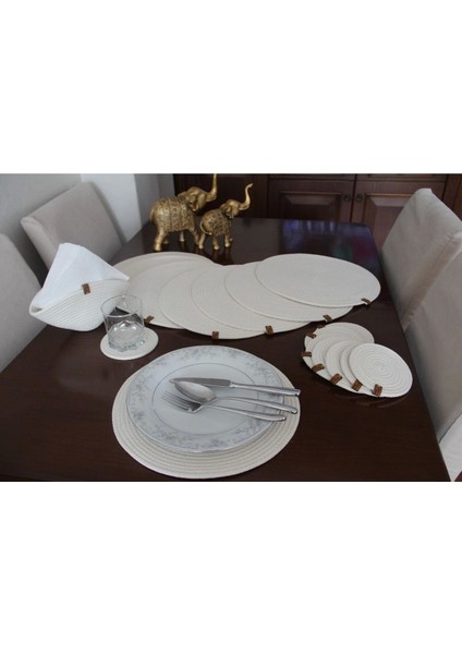 17 Parça 8 Kişilik Amerikan Servis Takımı, Supla Takımı, Tabak Altlığı, Bardak Altlığı, fiyatları