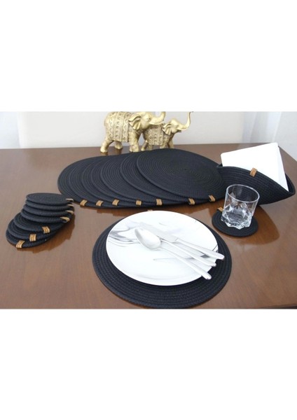 17 Parça 8 Kişilik Amerikan Servis Takımı, Supla Takımı, Tabak Altlığı, Bardak Altlığı,