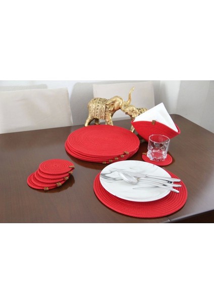 13 Parça 6 Kişilik Amerikan Servis Takımı, Supla Takımı, Tabak Altlığı, Bardak Altlığı, fırsatları