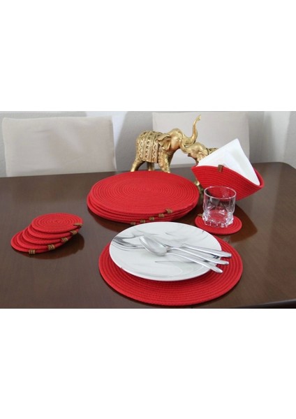 13 Parça 6 Kişilik Amerikan Servis Takımı, Supla Takımı, Tabak Altlığı, Bardak Altlığı, indirimleri