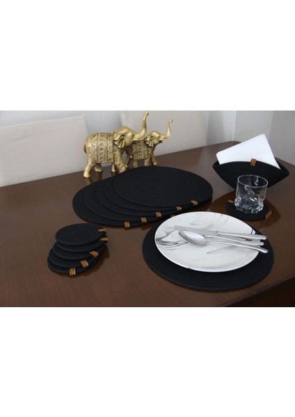 13 Parça 6 Kişilik Amerikan Servis Takımı, Supla Takımı, Tabak Altlığı, Bardak Altlığı,