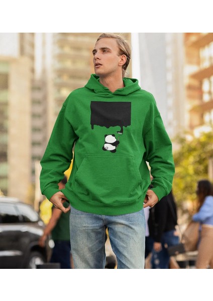 Boyacı Panda Ön Baskılı Sweatshirt Erkek