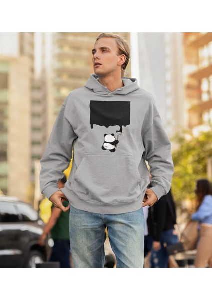 Boyacı Panda Ön Baskılı Sweatshirt Erkek