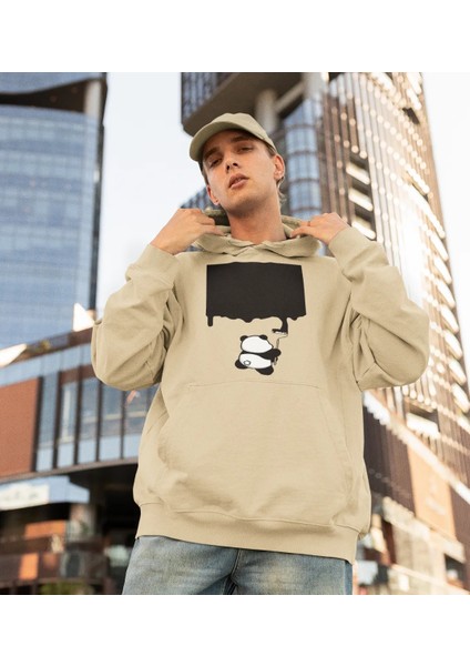 Boyacı Panda Ön Baskılı Sweatshirt Erkek