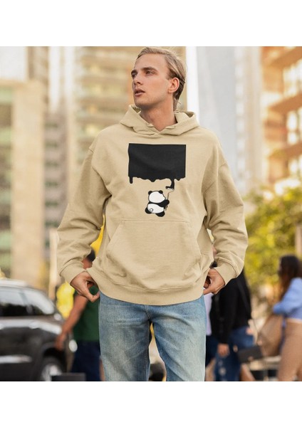 Boyacı Panda Ön Baskılı Sweatshirt Erkek