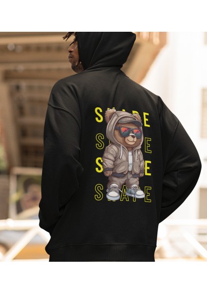 Shape(Şekil) Ön ve Arka Ayıcık Baskılı Erkek Sweatshirt