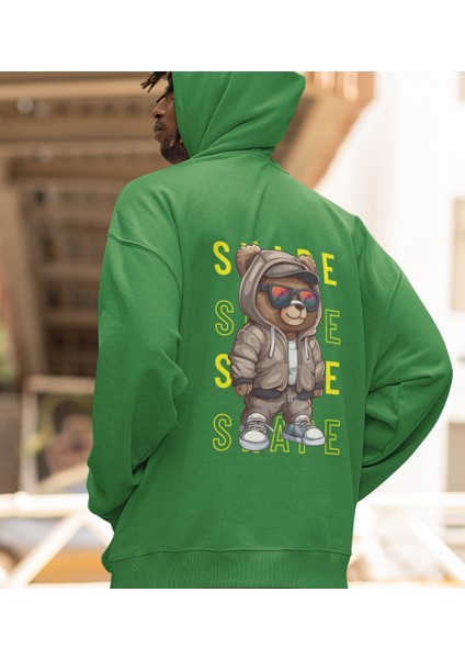 Shape(Şekil) Ön ve Arka Ayıcık Baskılı Erkek Sweatshirt