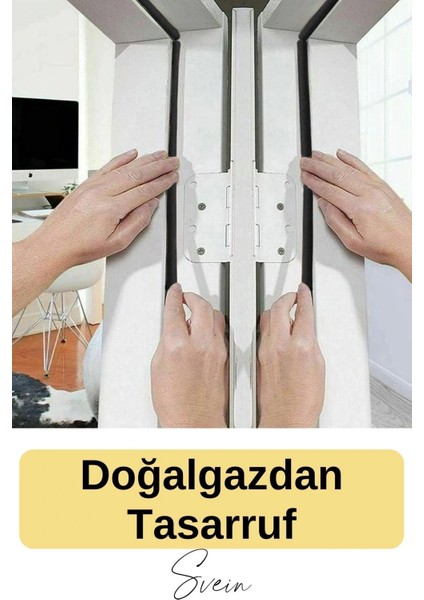 Kalın Kauçuk 2X50=100 mt Ekstra Uzun Siyah Kapı Pencere Fitili Soğuk Koruyucu Geçirmez Izolasyon