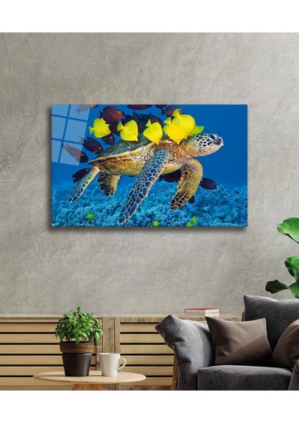 - Deniz Kaplumbağası ve Balıklar Cam Tablo fiyatları