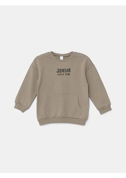 Lcw Kids Bisiklet Yaka Uzun Kollu Baskılı Erkek Bebek Sweatshirt ve Eşofman Alt 2'li Takım