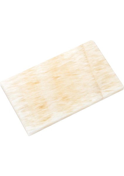 Dekoratif Sunumluk Beyaz Dalgalar Doğal Mermer Taş - 27 x 16 cm