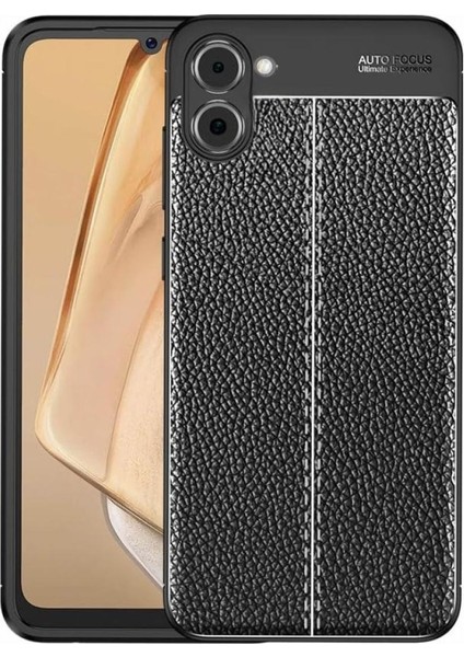 Vivo Y18 Uyumlu Silikon Kılıf Deri Desenli Kamera Korumalı Darbe Emici Autofocus Kapak