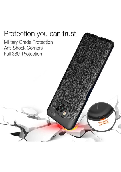 Poco X3 Pro Uyumlu Silikon Kılıf Deri Desenli Kamera Korumalı Darbe Emici Autofocus Kapak fiyatları