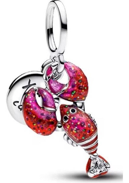 Gümüş S925 Damgalı Istakoz Sallantılı Charm