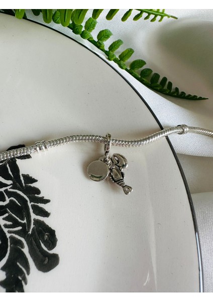 Gümüş S925 Damgalı Istakoz Sallantılı Charm