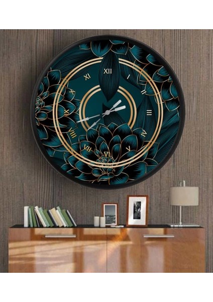 Dekoratif 3D Baskı Yuvarlak Duvar Saati-76