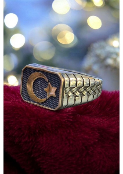 925 Ayar Gümüş Ay Yıldızlı Özel Tasarım Yüzük, Ayyıldız Yüzük