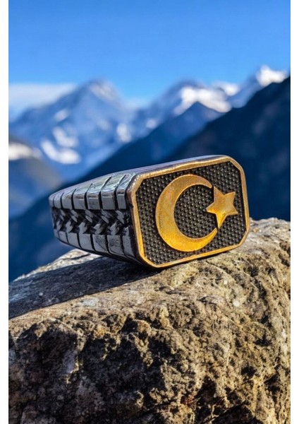 925 Ayar Gümüş Ay Yıldızlı Özel Tasarım Yüzük, Ayyıldız Yüzük fiyatları