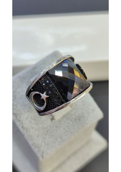 925 Ayar Gümüş Mikro Taşlı Erkek Yüzük fırsatları