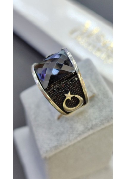 925 Ayar Gümüş Mikro Taşlı Erkek Yüzük indirimleri