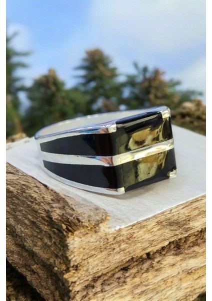 925 Ayar Gümüş Taşlı Özel Tasarım Erkek Yüzük