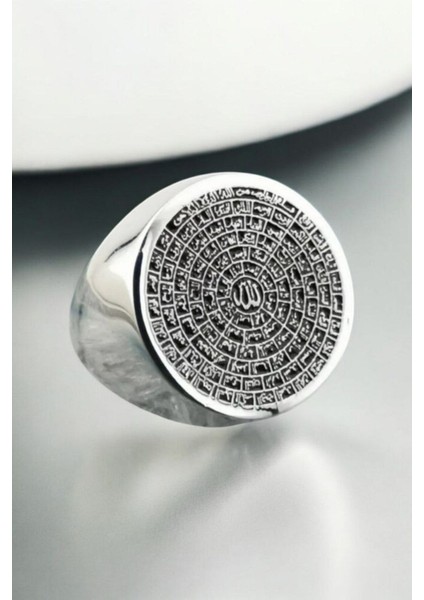 925 Ayar Gümüş Esmaül Hüsna Dua Yazılı Yüzük – Manevi ve Şık Tasarım fırsatları