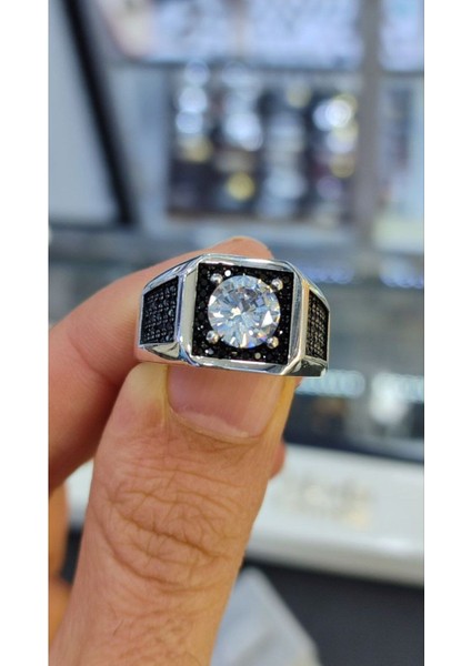 925 Ayar Gümüş Zirkon ve Mikro Taşlı Erkek Yüzük fırsatları