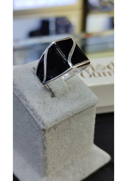 Erkek Oniks Taşlı Desenli 925 Ayar Gümüş Yüzük indirimleri