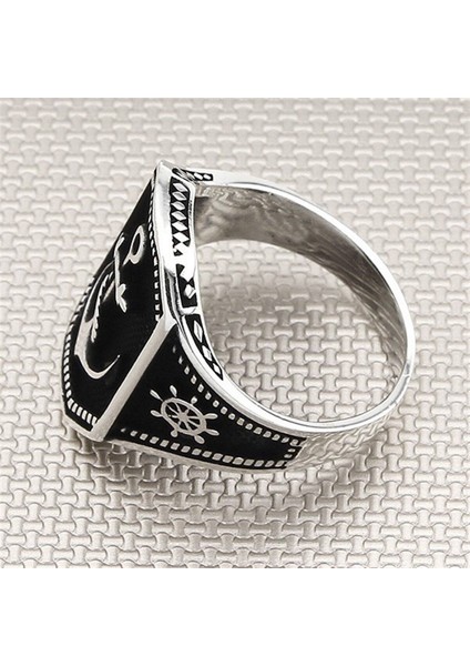 Erkek Çapa Motifli 925 Ayar Gümüş Yüzük modelleri