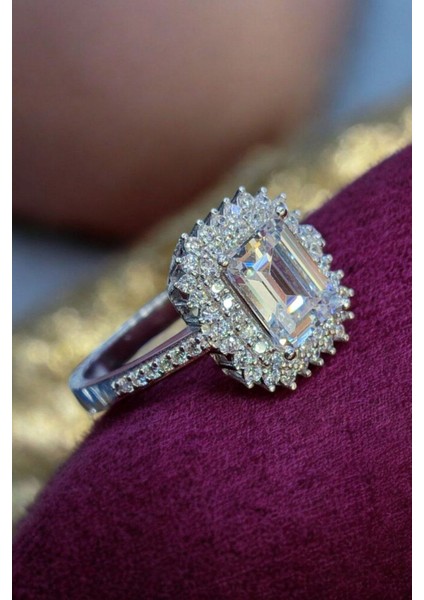 925 Ayar Gümüş Baget Taşlı Kadın Yüzük Md-05 fiyatları