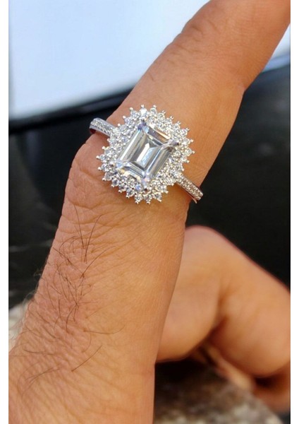 925 Ayar Gümüş Baget Taşlı Kadın Yüzük Md-05 modelleri