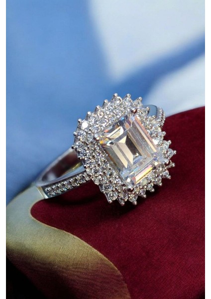 925 Ayar Gümüş Baget Taşlı Kadın Yüzük Md-05 fırsatları