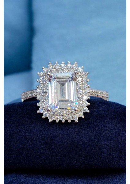 925 Ayar Gümüş Baget Taşlı Kadın Yüzük Md-05 indirimleri