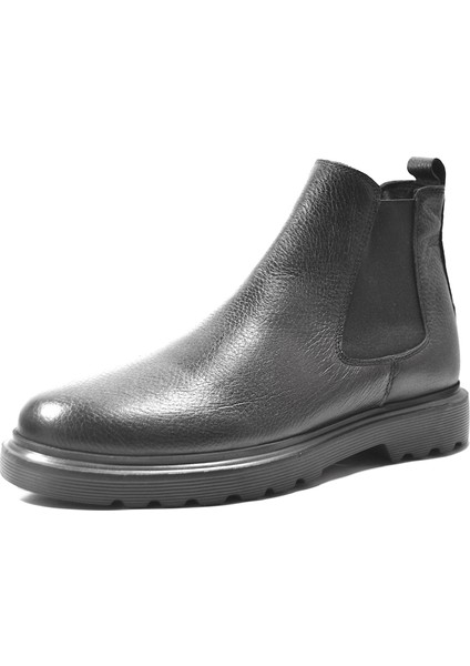 MN.1097 Hakiki Deri Siyah Lastikli Casual Erkek Bot