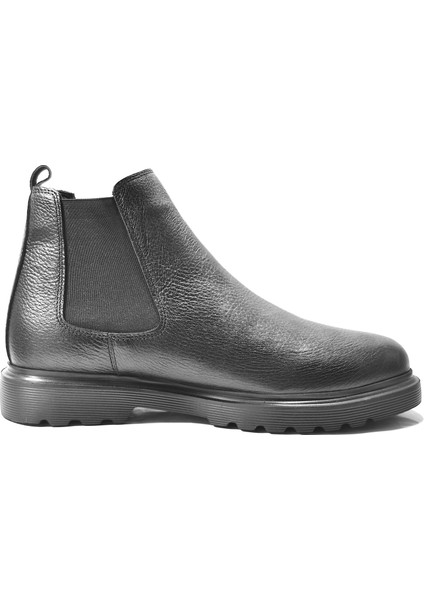 MN.1097 Hakiki Deri Siyah Lastikli Casual Erkek Bot